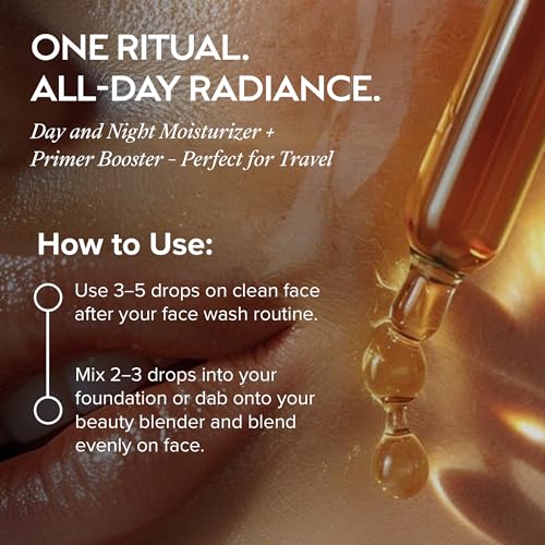 ZAAINA Extra Glow Face Serum - Natural Hydrating Glow Face Oil, Moisturizing Lightweight Oil for Dry, Dull & Sensitive Skin, Ayurvedic Moisturizer & Natural Primer for Makeup for all Skin Types - 1 oz