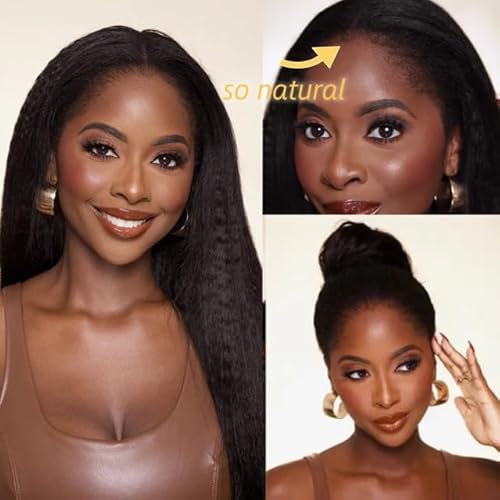 Kinky Straight Feather Crochet Hair Braid Human Hair Extensions Knotless Pre-Separated Crochet Hair Extensions Human Hair Natural Color 18inch 120g