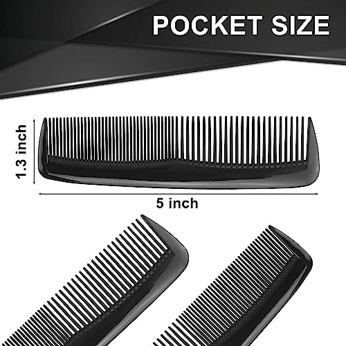 Bulk Pocket Combs Set - 300 Pack, Fine Dressing Comb for Kids, Women & Men (Black, 300)