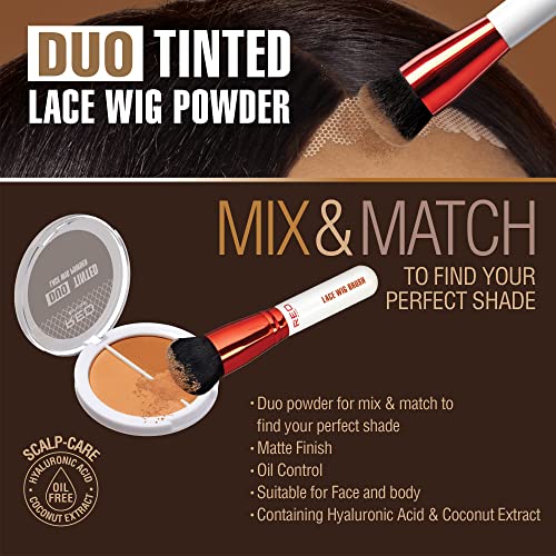 RED by Kiss Lace Wig Brush Tinted Powder Set ? Matte Finish, Oil Control, Lightweight, Long-lasting, Mix & Match Shade Duo