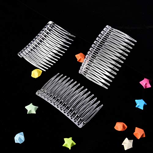 Pangda 10 Pieces Clear Hair Combs Women Hair Clip Combs 14 Teeth Plastic Bridal Wedding Veil Combs for Fine Hair Styling Accessories