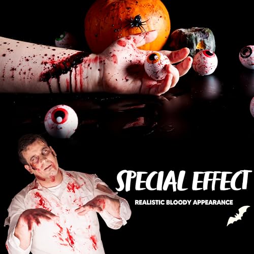 Spooktacular Creations 8 PCS Halloween Makeup Kit SFX Face Body Paint Set with Wound Scar Wax,12 Colors Face Paint Palette,Fake Blood,Spatula,Brushes for Halloween Costume,Zombie Makeup Dress Up