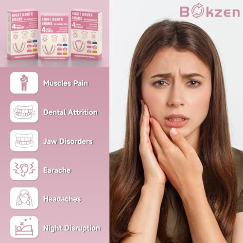4 Pack Pink Kids Mouth Guard for Grinding Teeth, Moldable Kid Mouth Guard for Clenching Teeth at Night, Comfortable Mouthguard Stops Bruxism, TMJ