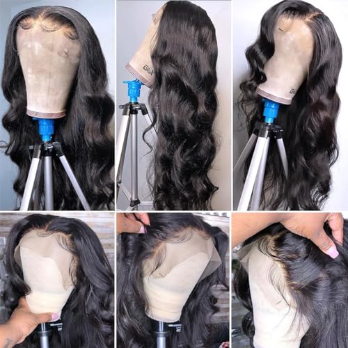 Body Wave Lace Front Wigs Human Hair Pre Plucked 180% Density Glueless Human Hair Wigs for Black Women 13x4 HD Lace Frontal Wigs With Baby Hair Natural Hairline Body Wave Wig (28 Inch)