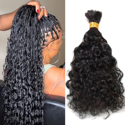 Brazilian Loose Curly Hair Bulk Human Hair Bulk For Braiding No Weft Full End Braids Remy Hair Weaving Extensions Natural Black Color 20 Inch 300g