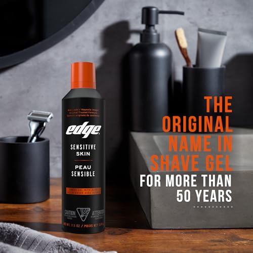 Edge Shaving Gel for Men, 9.5oz, 2 Pack Mens Shave Gel with Aloe, Mens Shaving Cream Sensitive Skin Shave Gel - Moisturizes, Protects, and Soothes