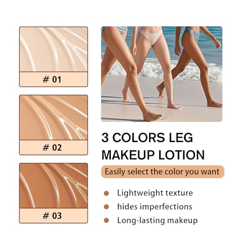 Leg Makeup Waterproof No Transfer,Flawless Looking Leg and Body Scar Cover up Makeup,Waterproof Long Last Easy Application for All Skin Tones.(2# Medium Golw)