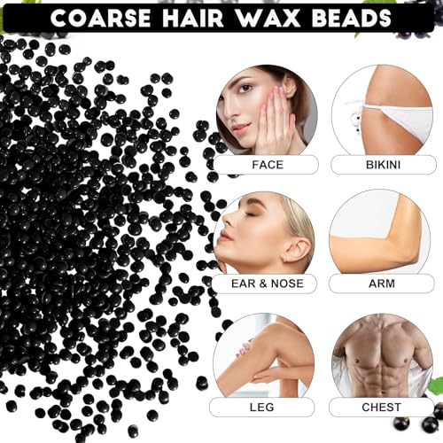 2.5 lb Bulk Sensitive Skin Wax Beads for Hair Removal, Waxing Beads for Coarse and Fine Hair, Gentle Formula for Body Brazilian Waxing, Bikini Face Leg Underarm Back Chest, Includes 20 Sticks