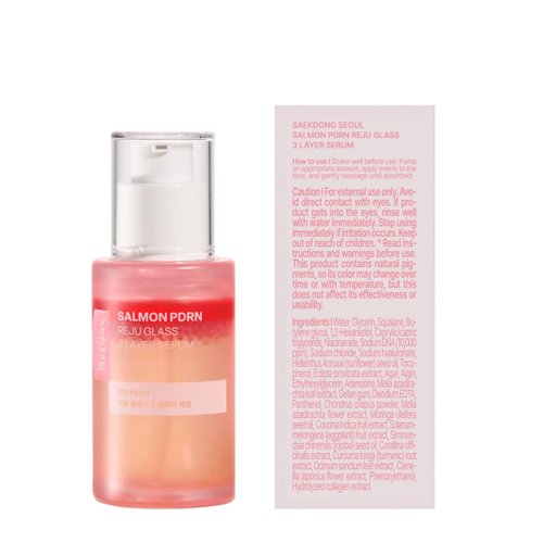 Saekdong Seoul Salmon PDRN Reju Glass 3-Layer Serum, Radiance & Firming Facial Serum with 1% PDRN, Niacinamide, Collagen, Hyaluronic Acid, 30g (1.06 fl oz)