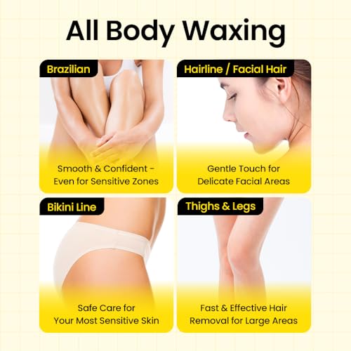 Gorilla Waxing Korean Microwave Hard Wax Beads, Stripless and Tweezeless, Microwaveable Reusable Cups, Gentle on Sensitive Skin, Face, Legs, Bikini Line and Full Body Use, Korean Skin Care, 4.9 oz x 2