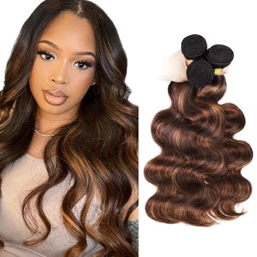 26 28 30 inch P4/30 Bundles Highlight Human Hair Bundles Ombre Brown Body Wave Bundle #4 Body Wave Bundle 300g