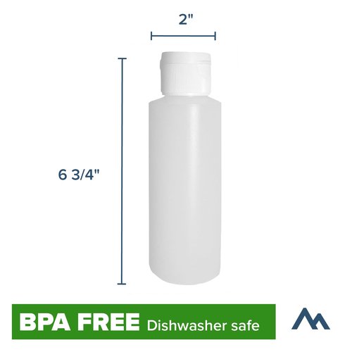 Pinnacle Mercantile 8 Oz Plastic Squeeze Bottles Made in USA with Flip Cap Set of 6 Empty