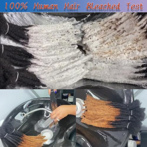 10 Inch 100 Strands Locs Extension Human Hair 0.4cm Dreadlock Extension Natural Black Human Hair Locs Full Handmade Permanent Dreadlock Extensions Can Be Dyed and Bleached for Women Men