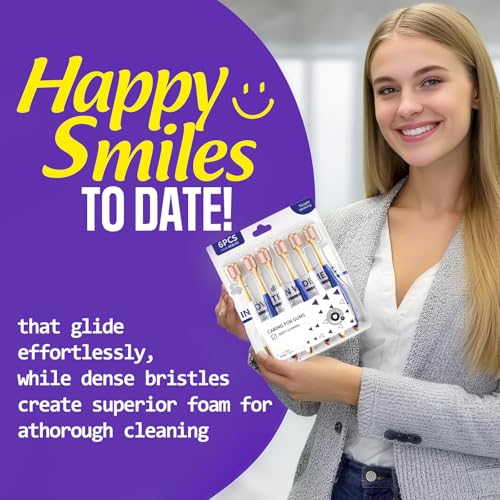 Extra Soft Toothbrush for Sensitive TeethWith £¬10000 Bristles Nano Toothbrush Soft Bristles for Sensitive & Receding Gums, Perfect for Whiter Teeth, 6 Pack