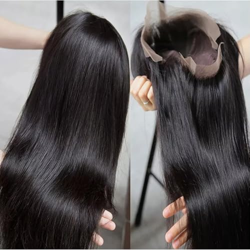 13x4 Lace Front Wigs Human Hair Pre Plucked with Baby Hair 220% Density 20inch HD Transparent Straight Lace Front Wigs Human Pre Plucked For Black Women Frontal Wigs Human Hair