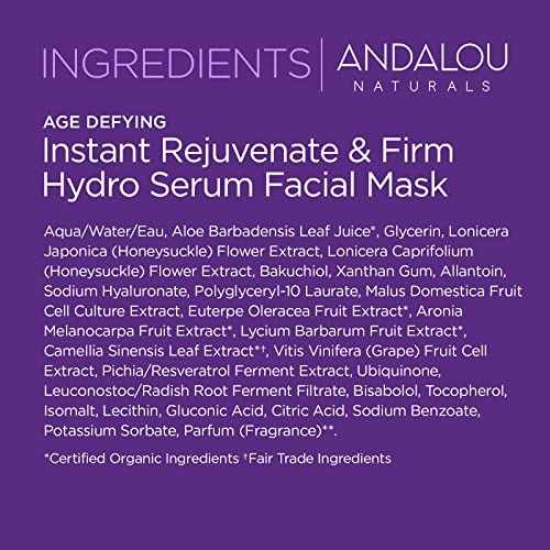 Andalou Naturals, Age Defying Instant Rejuvenate & Firm Sheet Mask (Pack of 5)