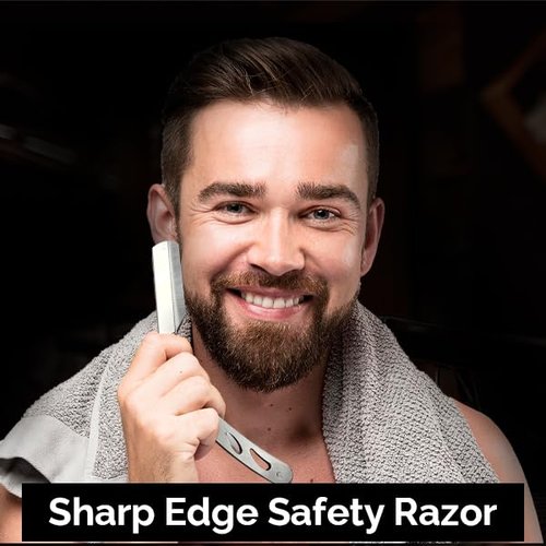 M. A. C.® Beard Kit for Men, Beard Grooming Kit Including Boar Brush, Trimming Scissor Beard Comb and Straight Edge Safety Razor & Blades-Ideal Beard Care Kit with Wooden Gift Box