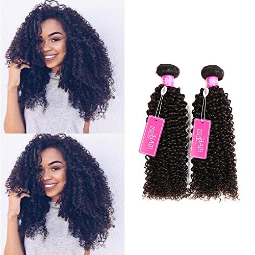 ISEE Hair Virgin Malaysian Deep Curly Jerry Curly Human Hair One Bundles,100% Unprocessed Human Hair Extensions Natural Black Can Be Dyed (26'')