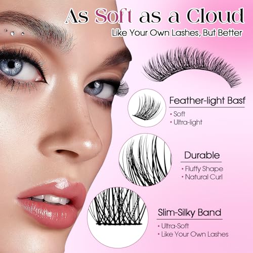 Wispy Lash Clusters Kit Packs: Wendy, 784Pcs, C3, C3, C9, C9, D Curl, 10-18mm Mixed, Natural, Volume, Soft, DIY Eyelash, Individual, Fake Lashes, Bulk Pack