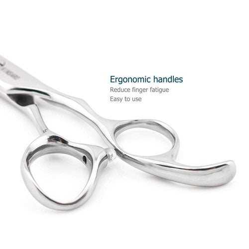5.5" Barber Hair scissors Professional Hair Cutting Shears 440C Hair Cutting Scissors Shears Haircut Scissors Silvery Convex Blades KINSARO for Hairdresser Barber or Home Use