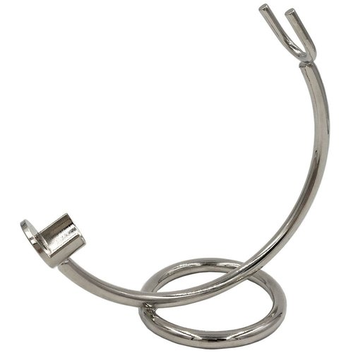 Curved Chrome Razor Stand for Straight, Shavette & Cartridge Razors - Fits 100 mm+ Handle Lengths
