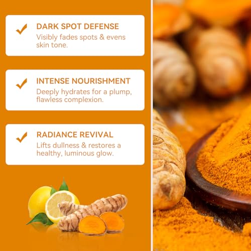 Turmeric Soap For Dark Spot - Kojic Acid Soap Bar with Vitamin C for Face & Body, Natural Ingredients Handmade Soaps for Brightening & Moisturizing, 3 Bars