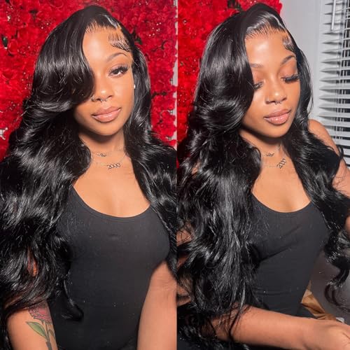 Body Wave Lace Front Wigs Human Hair 13x4 HD Lace Frontal Wigs Human Hair Pre Plucked 180 Density Brazilian Glueless Wigs Human Hair for Women Natural Color 26 Inch