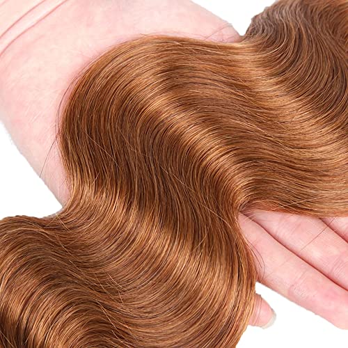 Color 30 Bundles Human Hair Light Brown Body Wave 3 Bundle 24 26 28 inch 8A Brazilian Unprocessed Virgin #30 Brown Human Hair Body Wave Bundles