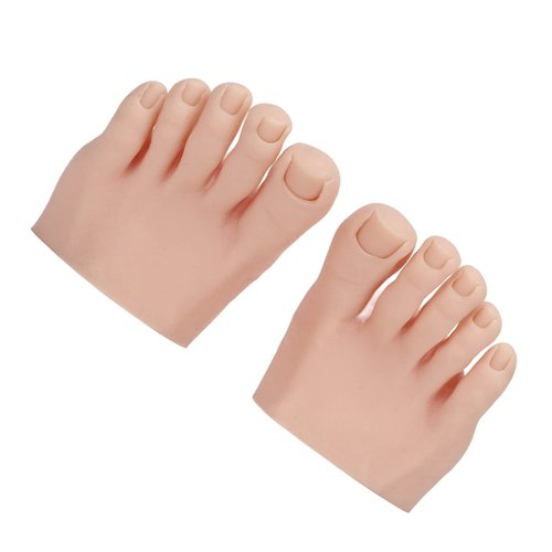 Nail Art Training Foot 1 Pair Fake Half Foot for Pedicure Practice, Soft Wear Resistance Silicone Practice Foot Pedicure Tattoo Practice Silicone Foot Model Acrylic Nails