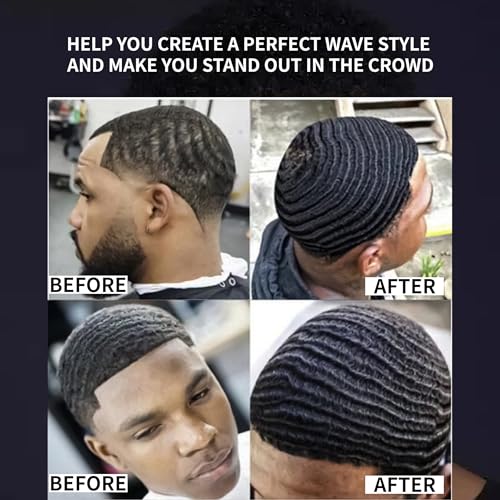Men's 360 Wave Pomade, Water-Based ? Wave Styling Grease for Hair ? Non-Greasy, Strong Hold & Layered Waves, 150g/5.29oz