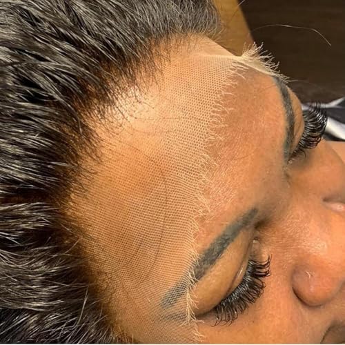 13x6 Skinlike Real HD Lace Frontal Only Straight Ultra Thin Invisible Lace Virgin Human Hair Front Pre Plucked Natural Hairline Sew In Frontal Closure Piece 16 Inch Natural Black