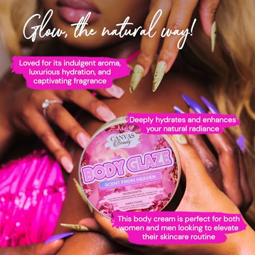 Canvas Beauty Body Glaze, Scent From Heaven ? Sweet Cherries & Star Anise, Moisturizing Non-Greasy Body Butter for Women With Beeswax, Jojoba Oil, and Rice Bran for Soft and Glowy Skin