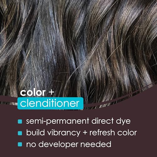 Keracolor Color + Clenditioner 3-in-1 Color-Depositing Conditioner, Gentle Cleansing Conditioner Infusing Semi-Permanent Hair Color, 9 Shades, 33.8 Fl Oz