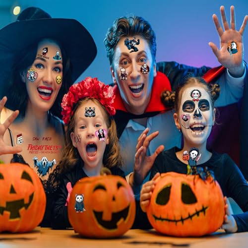 Halloween Temporary Tattoos,10 Sheets Halloween Tattoo Stickers,5 Different Halloween Themes for Boys and Girls, Halloween Gifts Party Supplies Favors Holiday Decorations