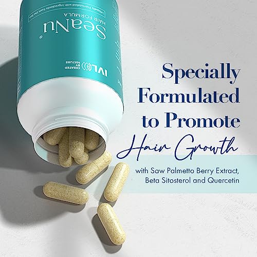 IVL - SeaNu Hair Vitamins Supplements - Hair Strength, Strand Thickness, Hair Growth - with Biotin, Vitamin B3, Zinc, Saw Palmetto Berry Extract, Green Lipped Mussel - (6 Pack)