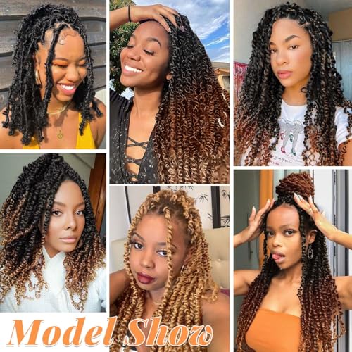 12 Inch Springy Afro Twist Hair 8 Packs Marley Twist Braiding Hair Pre-fluffed Spring Twist Hair Kinky Hair Afro Twist Hair Marley Hair for Faux Locs (12 Inch (Pack of 8), T1B/27/613#)