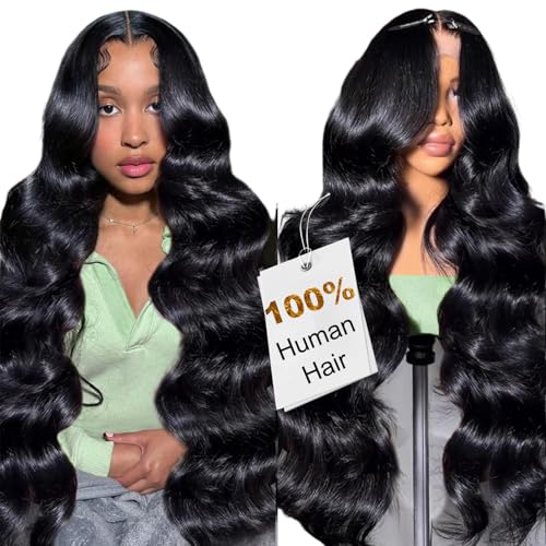 200% Density 13x6 Body Wave Wig, 100% Human Hair, [2-year life], 30 Inch Skinlike HD Lace Front Wigs Human Hair Pre Plucked for Women with Baby Hair, Free Part