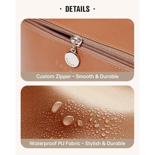 EACHY Travel Makeup Bag,Large Capacity Cosmetic Bags for Women,Waterproof Portable Pouch Open Flat Toiletry Bag Pattern Makeup Bag