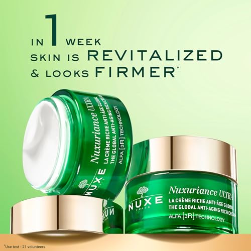 Nuxe Nuxuriance Ultra Global Anti-Aging Rich Cream with Hyaluronic Acid and ALFA 3R Technology, Revitalize, Renewing, Resurfacing Treatment for Dry Skin, 1.7 fl oz