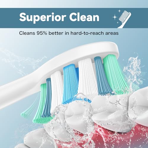 Replacement Toothbrush Heads Compatible with Philips Sonicare Replacement Brush Heads with Protective Cover Soft Dupont Bristles Electric Toothbrush Replacement Heads for Oral Health, 8 Pack