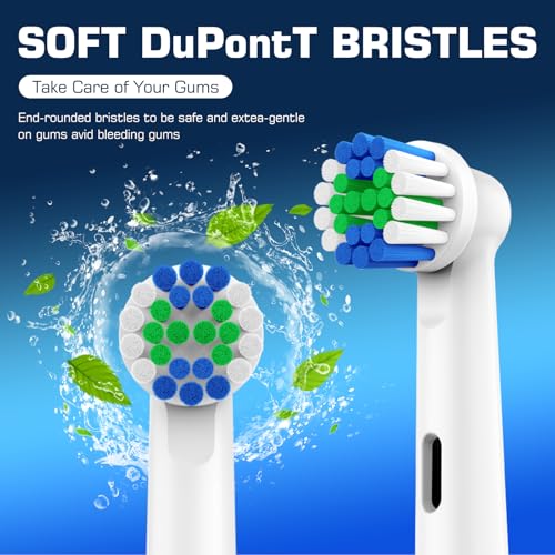 Replacement Toothbrush Heads Compatible with Oral B Braun, 8 Pack Soft Replacement Brush Heads Compatible with Oral B Electric Toothbrush Heads Refill Pro 1000//7000/9600/500/3000/8000