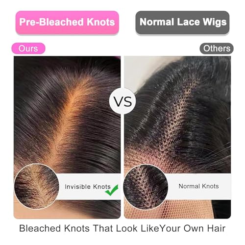 Bob Wig Human Hair for Women, 13x4 Pre-Plucked HD Transparent Lace Front Wigs,180% Density Short Straight Black Bob Wigs (14inch)