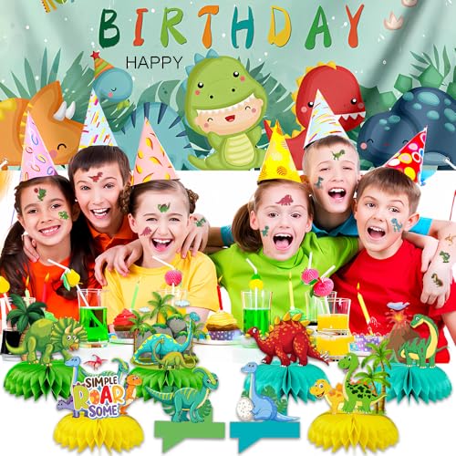 Temporary Tattoo Kids for Birthday, 104pcs Dinosaur Tattoos Stickers for Boys Girls Individually Wrapped, Realistic Temporary Tattoos Paper Adult Women for Party Favors