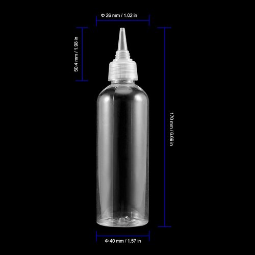 FUNSUEI 80 Pack 4 OZ 120 ml Plastic Squeeze Bottles with Twist Top Cap, Clear Plastic Dispensing Bottles with Dust-Proof Cap for Seasonings, Sauce, Oil, Cosmetics, Shampoo, Paint