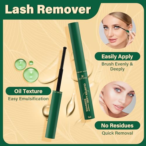 KEYYOU Lash Clusters Kit DIY Lash Extension Kit 280pcs Soft Lash Clusters 60D+80D D Curl Easy to Apply with Bond and Seal Applicator Remover Eyelash Extension Kit at Home(RMkit-60D80D-D-10-18mix)