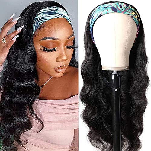 higher Body Wave Headband Human Hair Wig 26 Inch Glueless None Lace Front Wig Brazilian Virgin Hair Wear and Go Wigs for Black Women 150% Density Wigs Natural Color