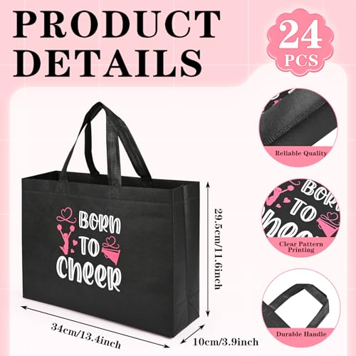 Olgaa 48 PCS Cheerleader Gifts: 24 PCS Cheer Bags & 24 Black Cheer Keychains