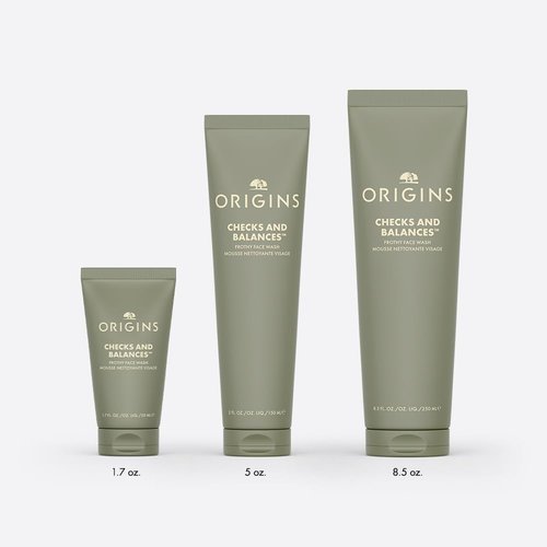 Origins Checks and Balances Frothy Face Wash | Gentle Face Cleanser for All Skin Types | With Mint, 8.5 Fl Oz