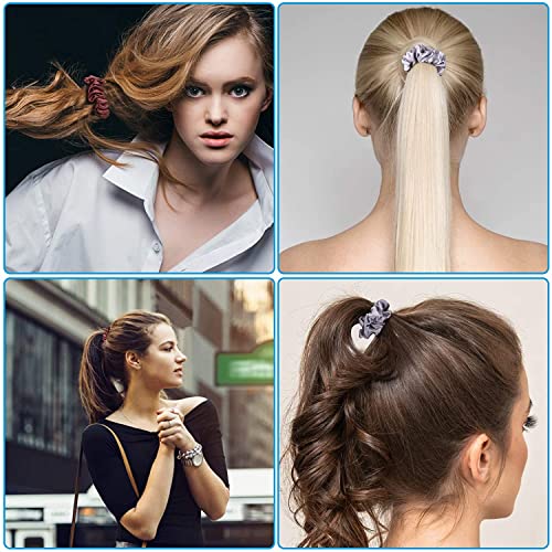 24 Pieces Silk Hair Scrunchies Silk Hair Tie Elastic Ponytail Holders for Women Girls Hair Accessories (005)