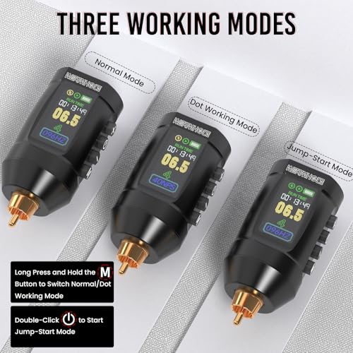 Wormhole Tattoo Gun Kit Wireless Tattoo Machine Kit Complete Tattoo Kit Tattoo Pen Kit Rechargeable Cordless Tattoo Power Supply Portable 1,800mAh with LED Digital Display for Artist WTK286